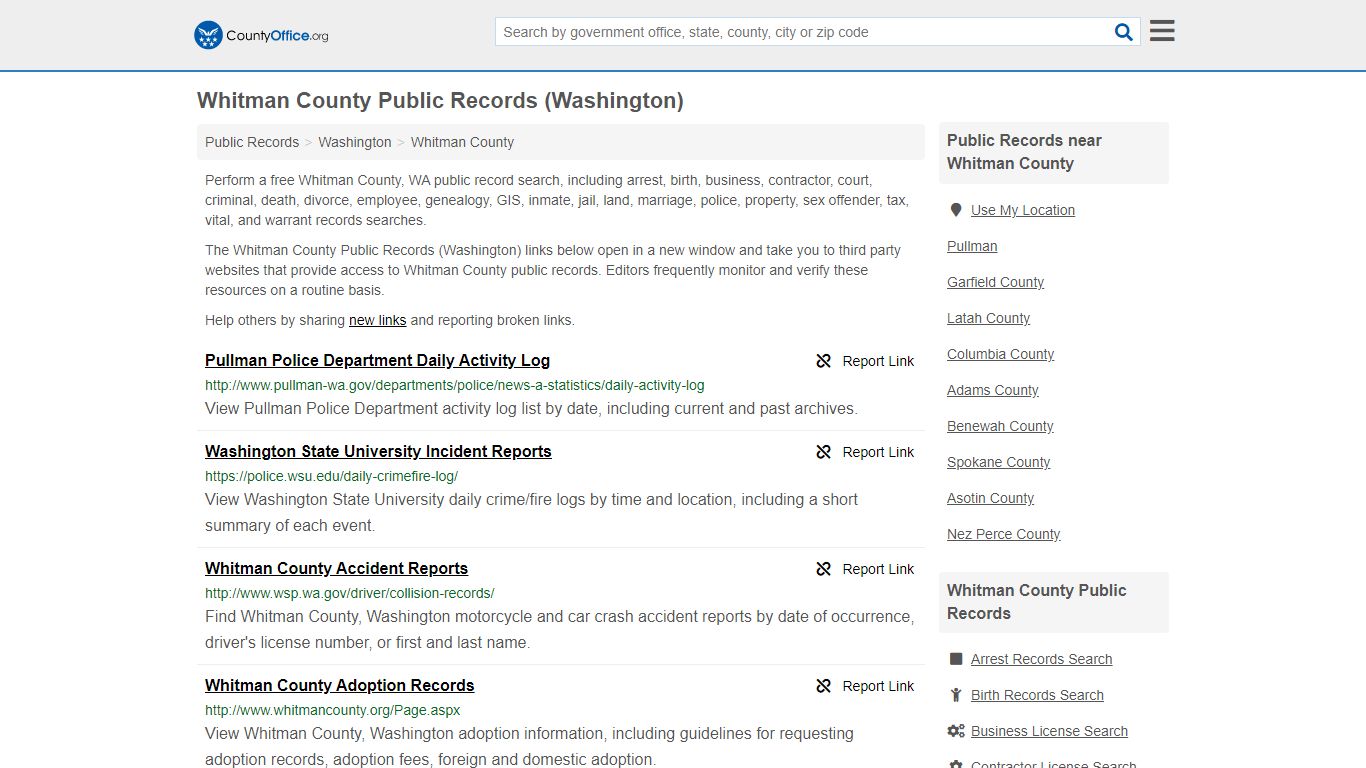 Public Records - Whitman County, WA (Business, Criminal ...